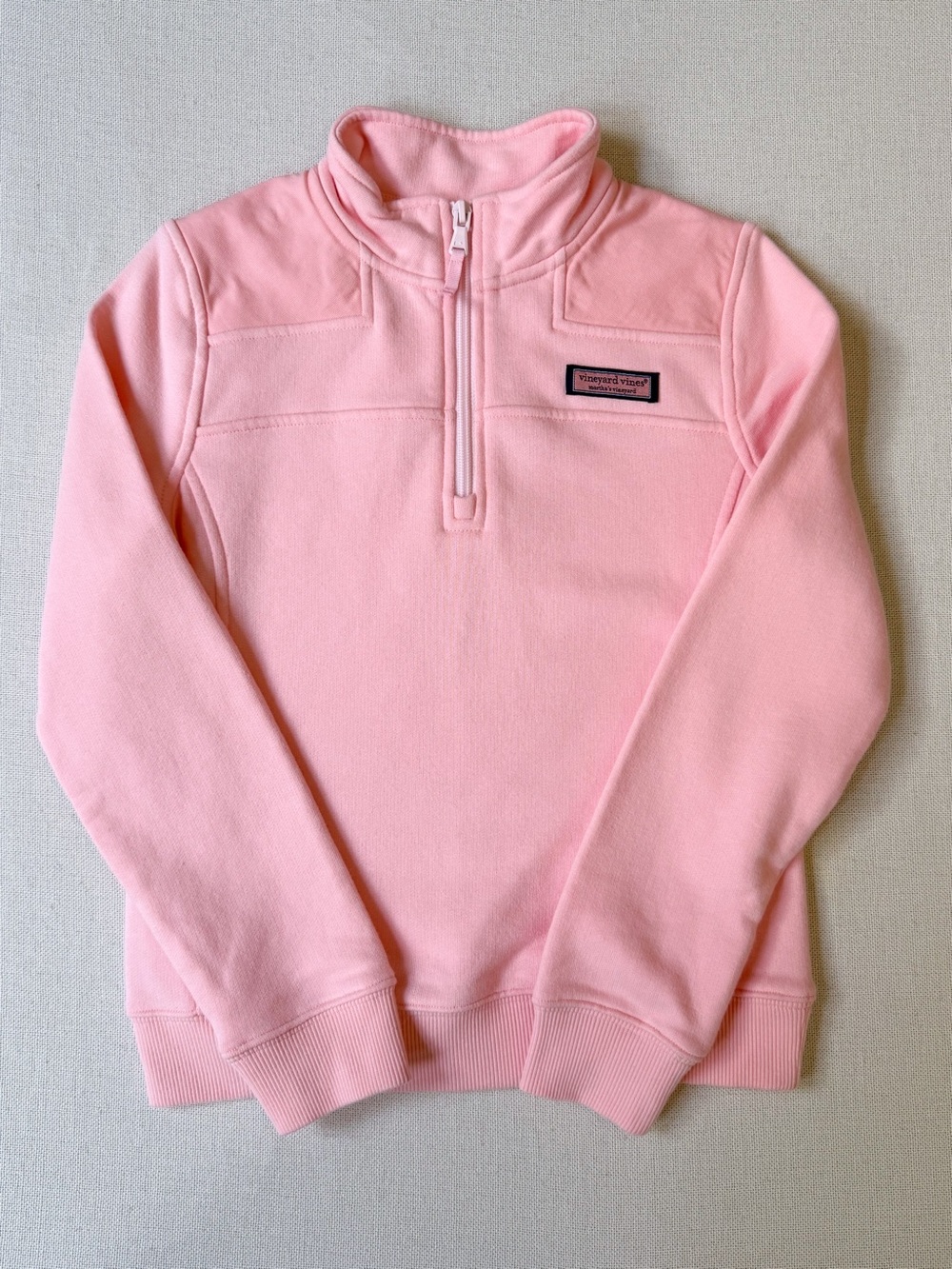Vineyard Vines Shep The Shep Shirt Quarter Zip Pink Girls Small 7-8